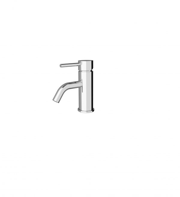 Pin lever round vanity basin mixer with curve spout